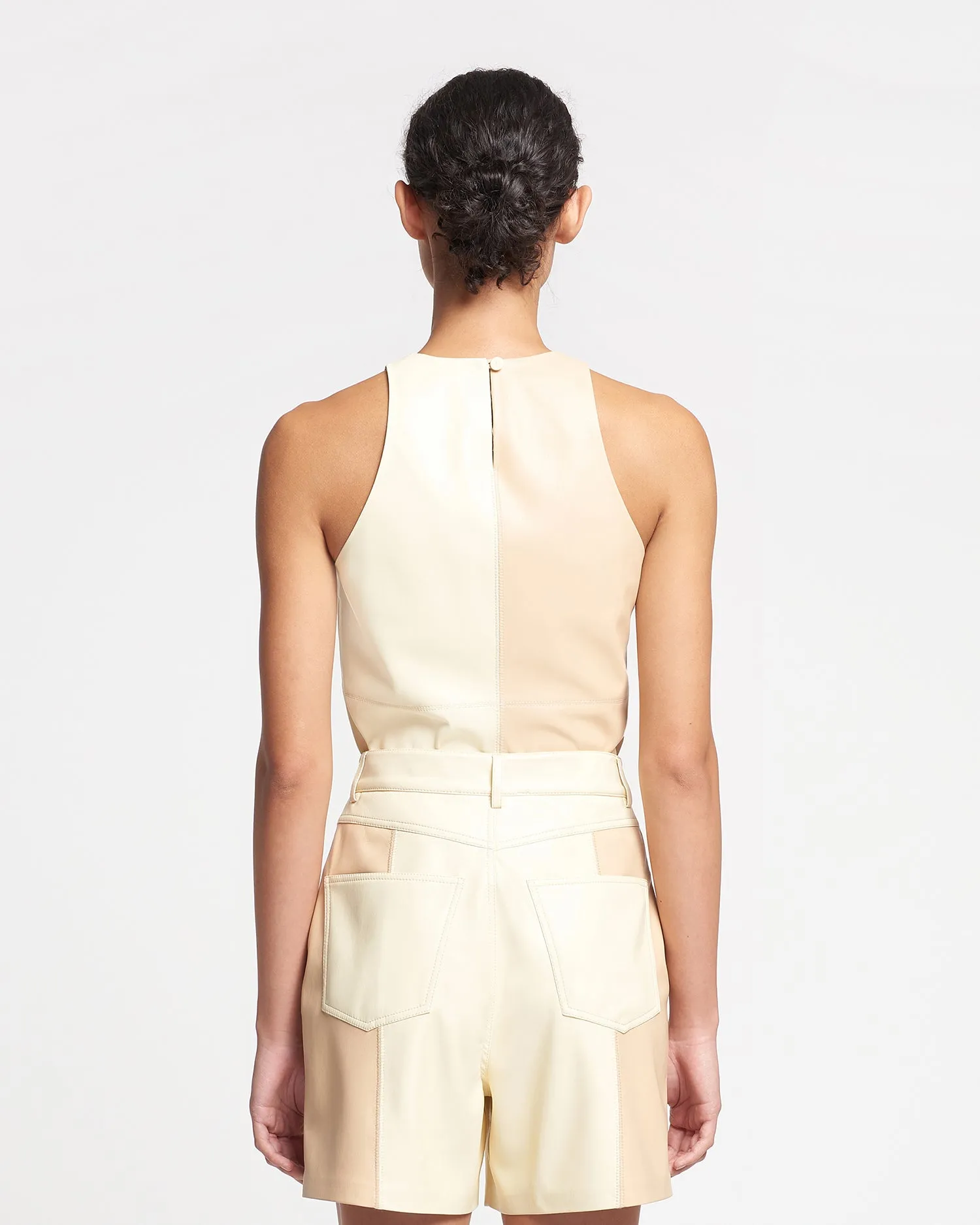Teza - Alt-Leather Top - Eggshell/Vanilla
