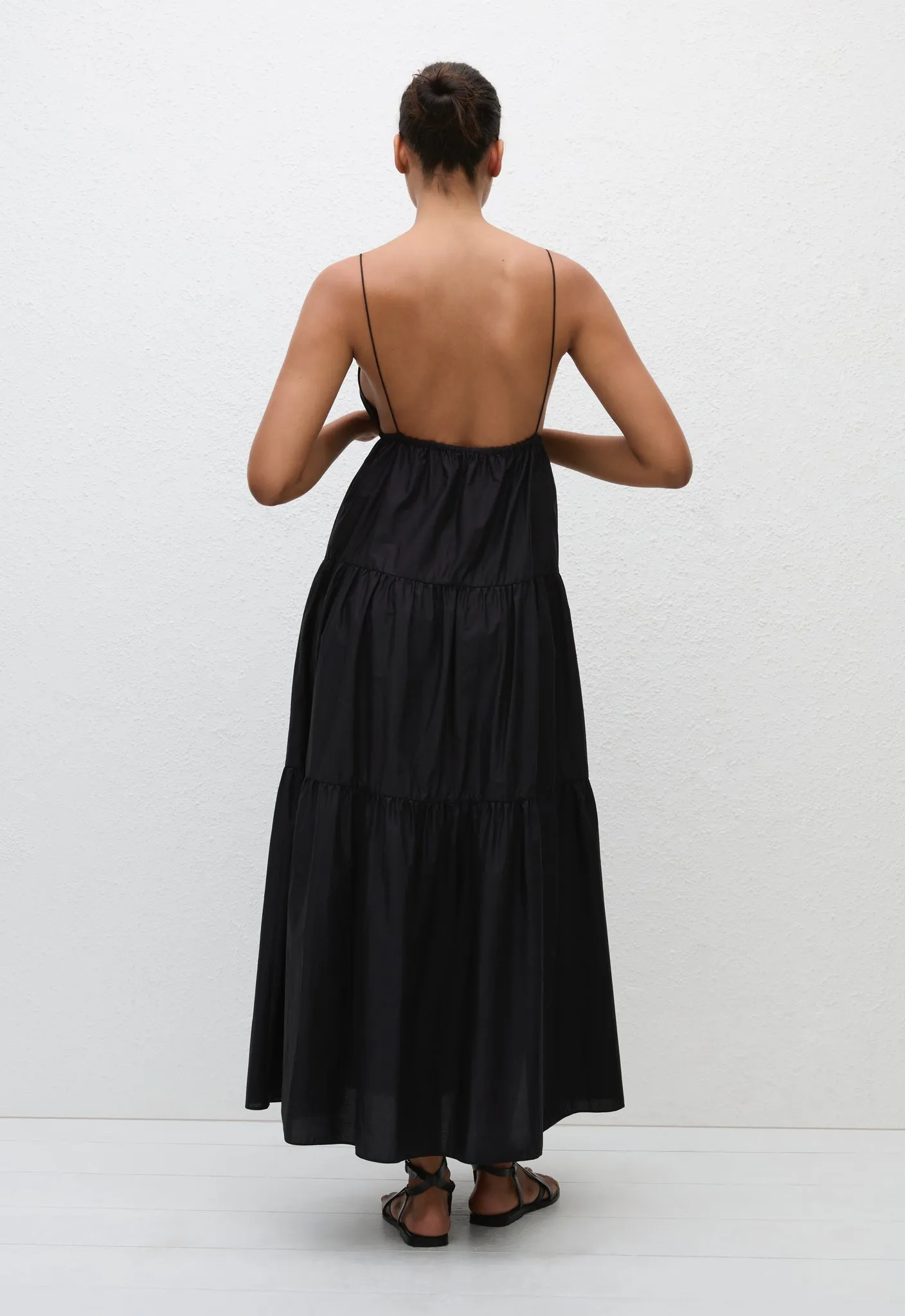 Triangle Tiered Sundress - Black