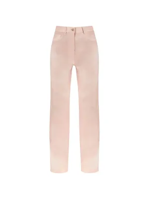 Twill Denim-Effect Silk Trousers