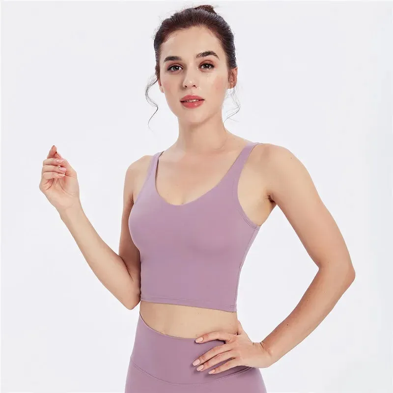 Women Backless Bralette Wire Free Seamless Streetwear Crop Top Sports Bra
