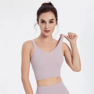 Women Backless Bralette Wire Free Seamless Streetwear Crop Top Sports Bra