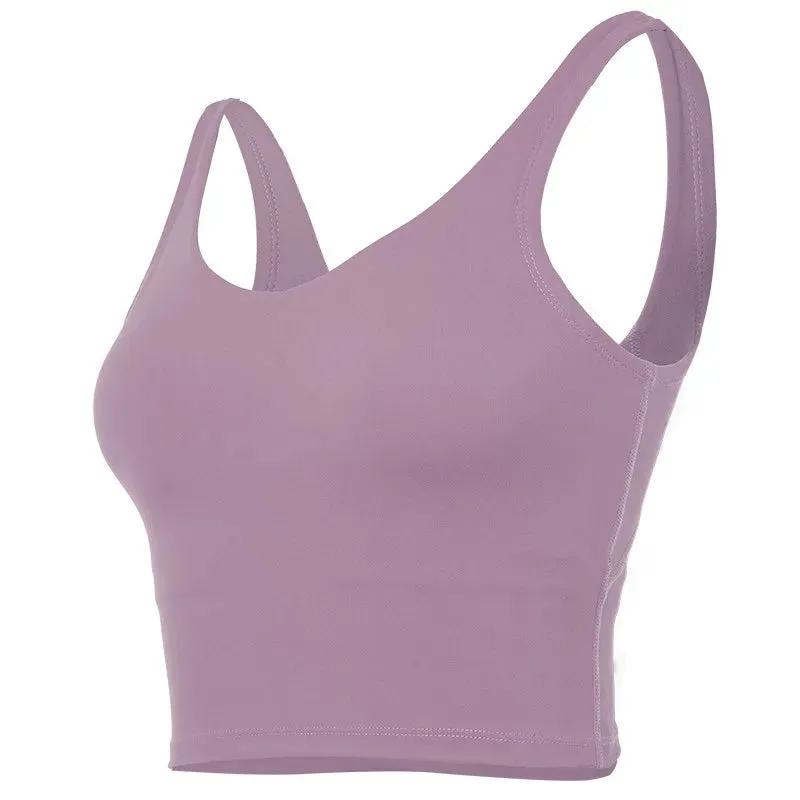 Women Backless Bralette Wire Free Seamless Streetwear Crop Top Sports Bra