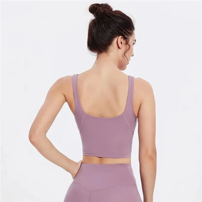 Women Backless Bralette Wire Free Seamless Streetwear Crop Top Sports Bra