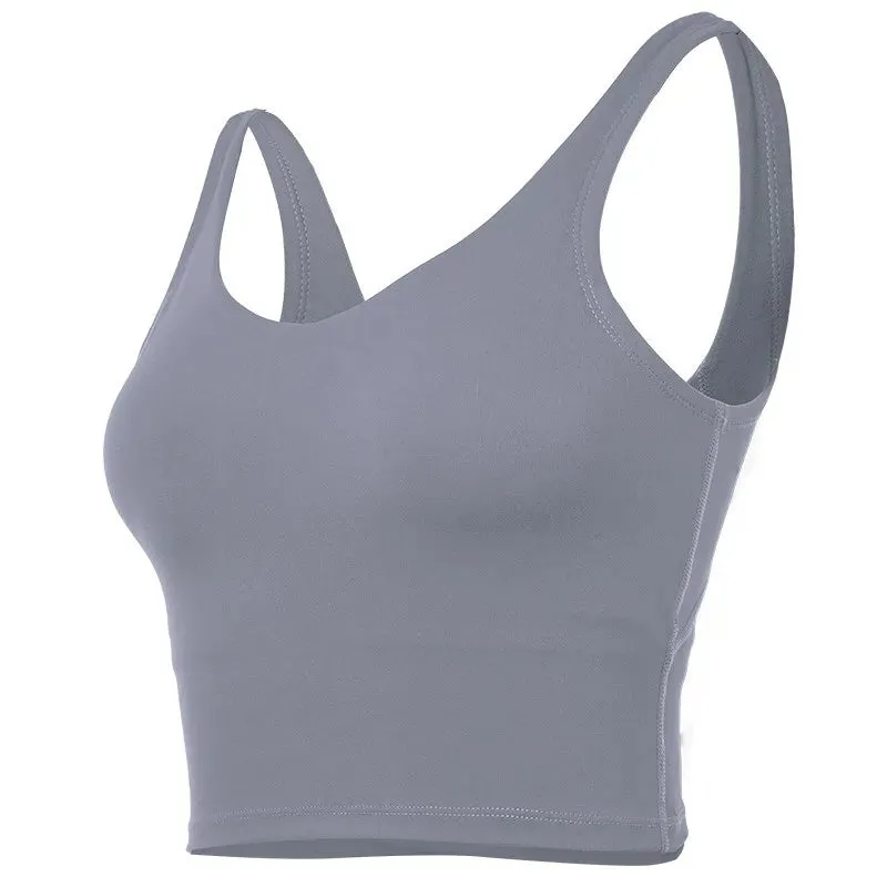 Women Backless Bralette Wire Free Seamless Streetwear Crop Top Sports Bra