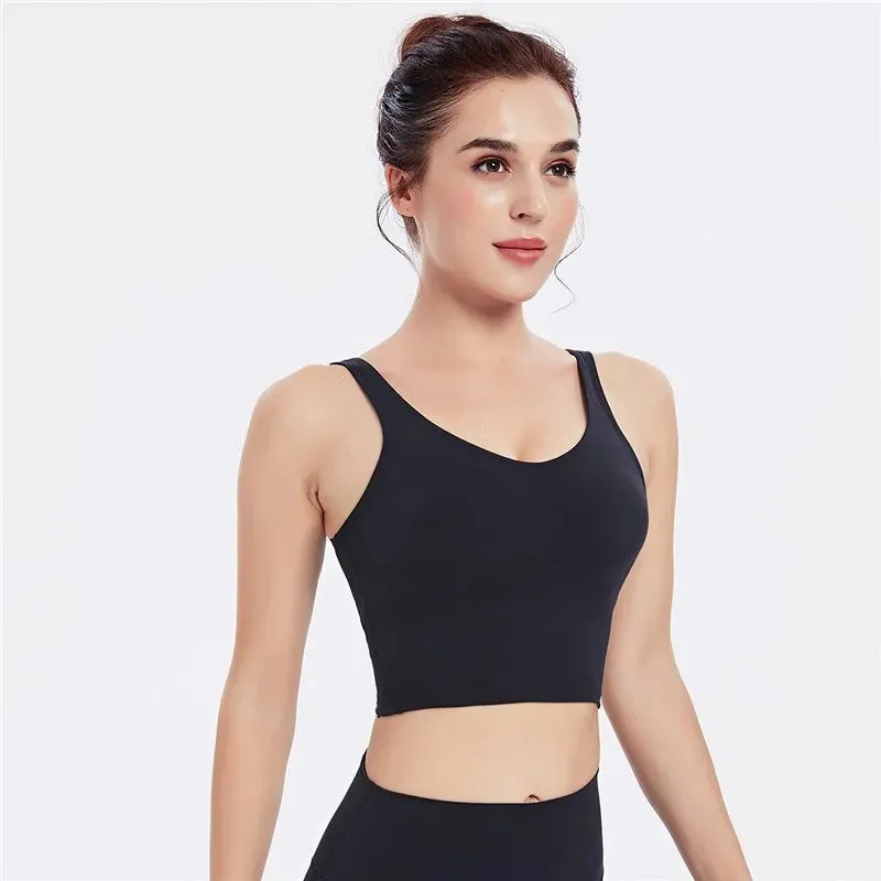 Women Backless Bralette Wire Free Seamless Streetwear Crop Top Sports Bra