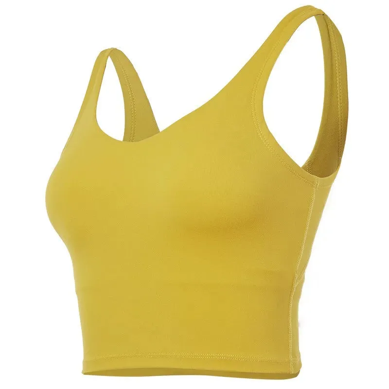 Women Backless Bralette Wire Free Seamless Streetwear Crop Top Sports Bra