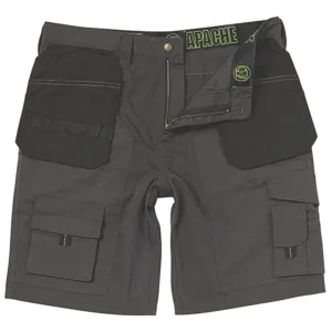 Work Shorts Mens Cargo Holster Pocket Breathable Grey / Black Lightweight 34" W