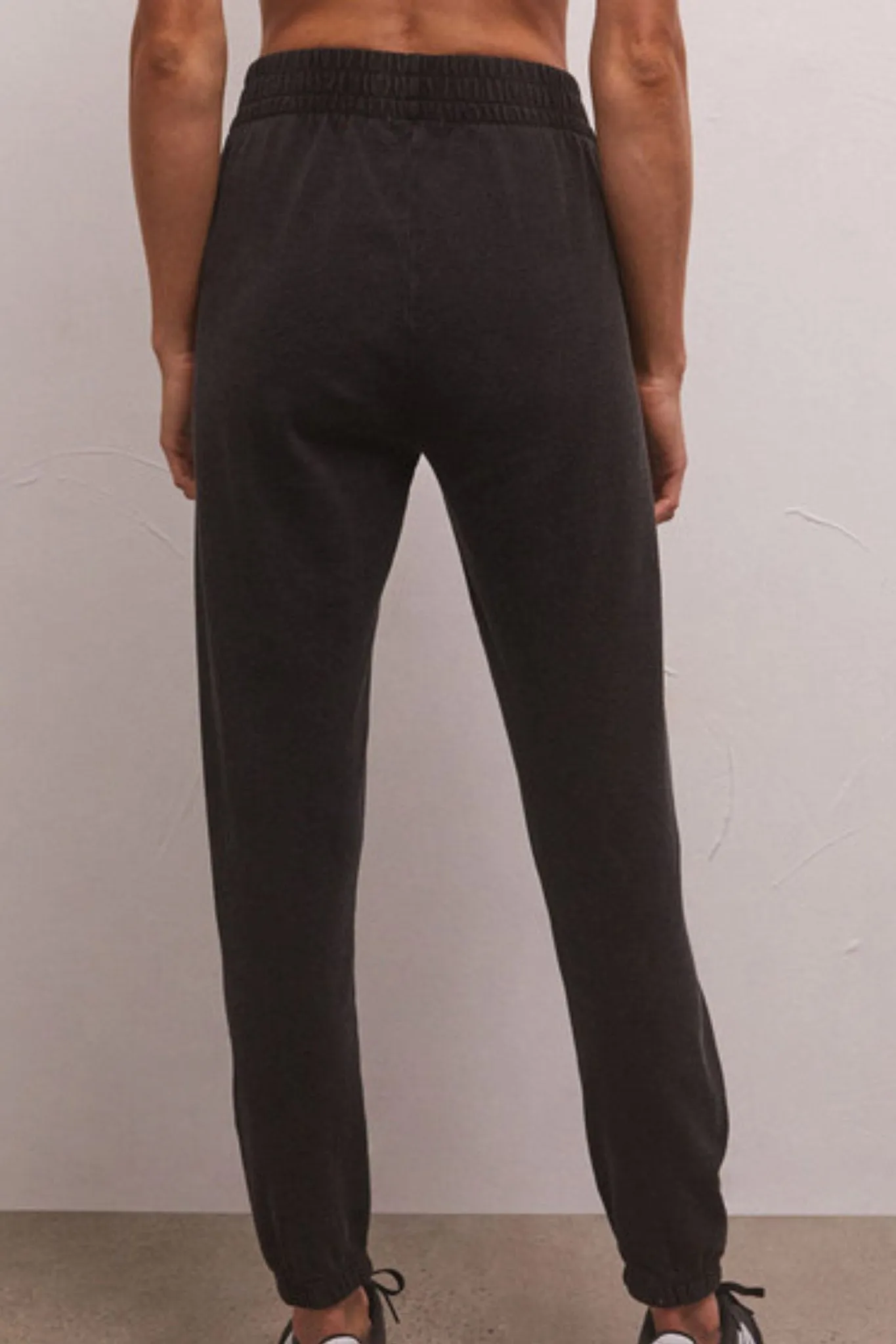 Z Supply: Slim Knit Denim Jogger in Vintage Black