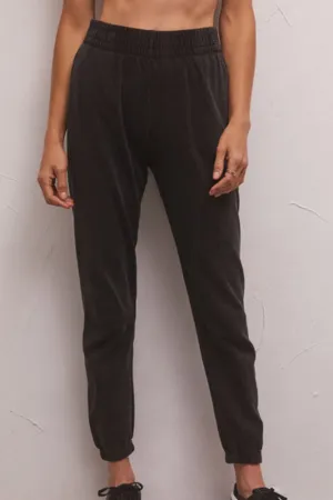 Z Supply: Slim Knit Denim Jogger in Vintage Black