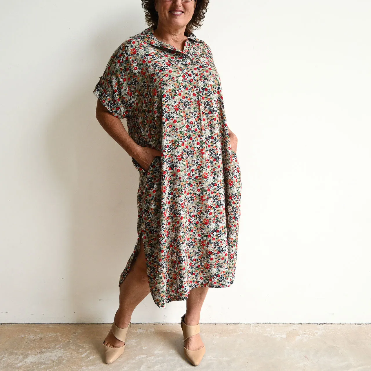 Zen Kaftan Midi Dress - Meadow Flower