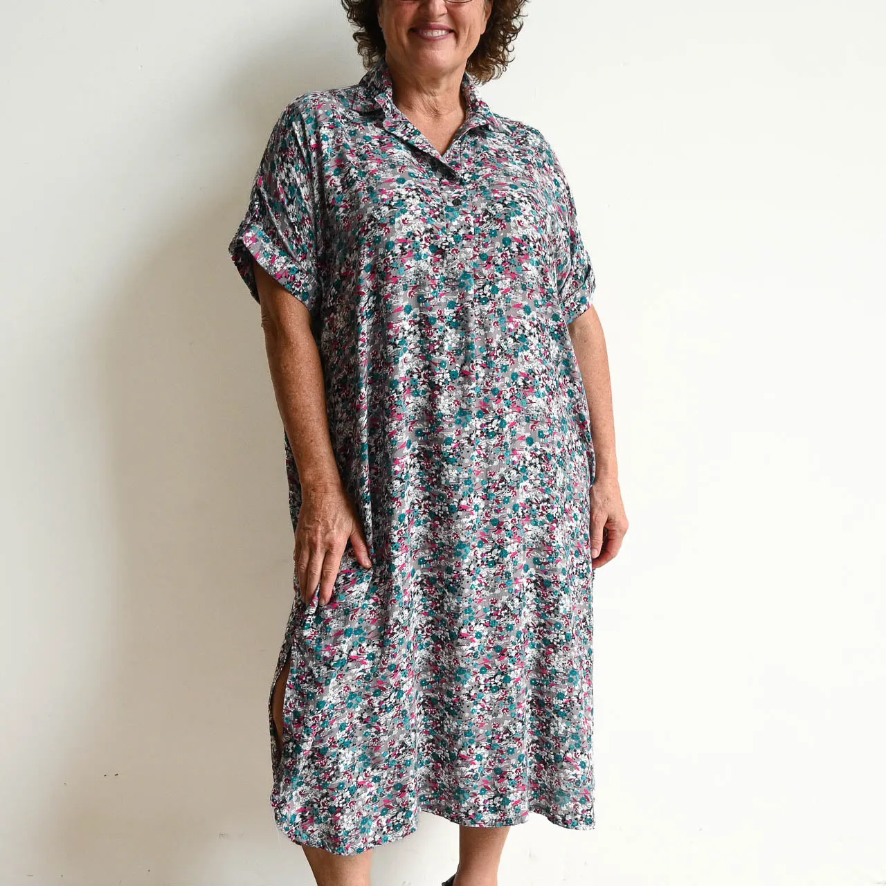 Zen Kaftan Midi Dress - Meadow Flower