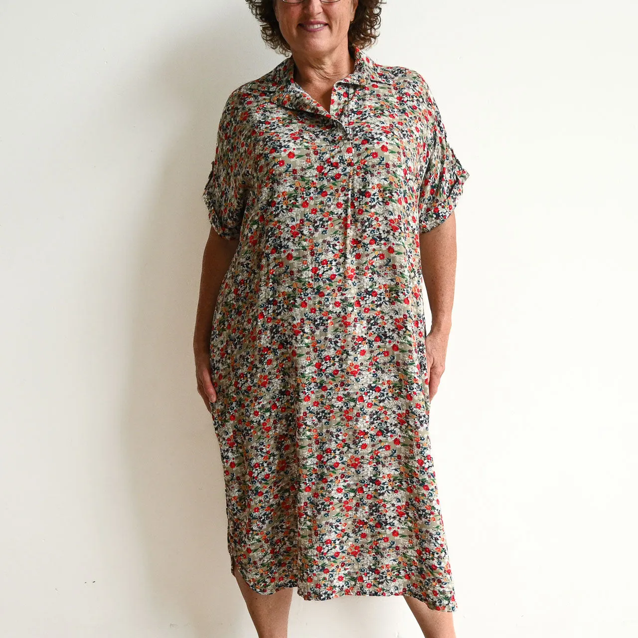 Zen Kaftan Midi Dress - Meadow Flower